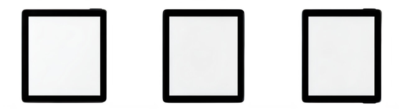 Three simple square frames with black borders in a row