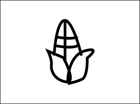 vector illustration of a corn outline icon