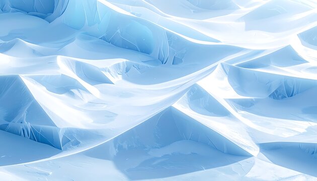 Iceberg peaks rising from frozen landscape.