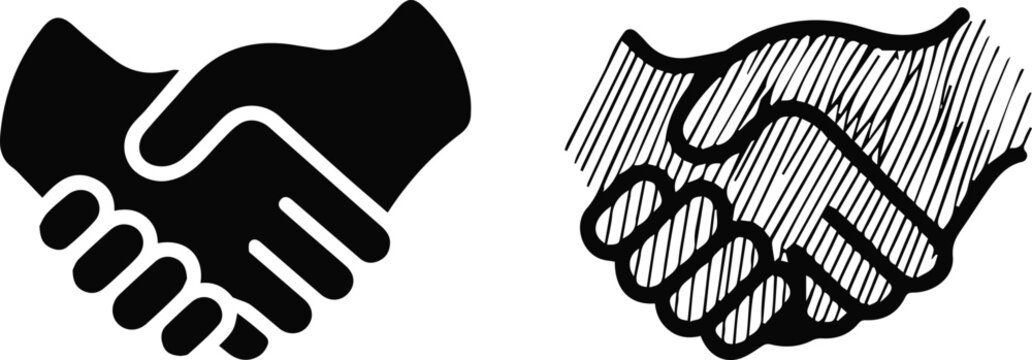 Handshake symbols for contract signing and agreement
