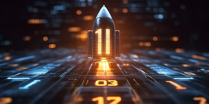 Startup Launch Countdown Interface &ndash; Modern Digital Business Event Timer Concept
