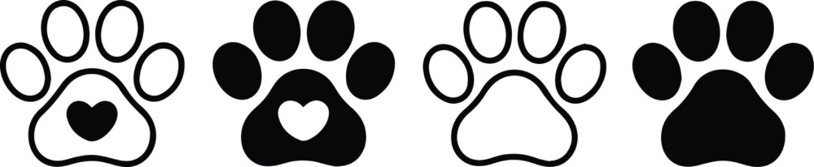 Paw pad stamp set for pet clinic branding © Icon Stock