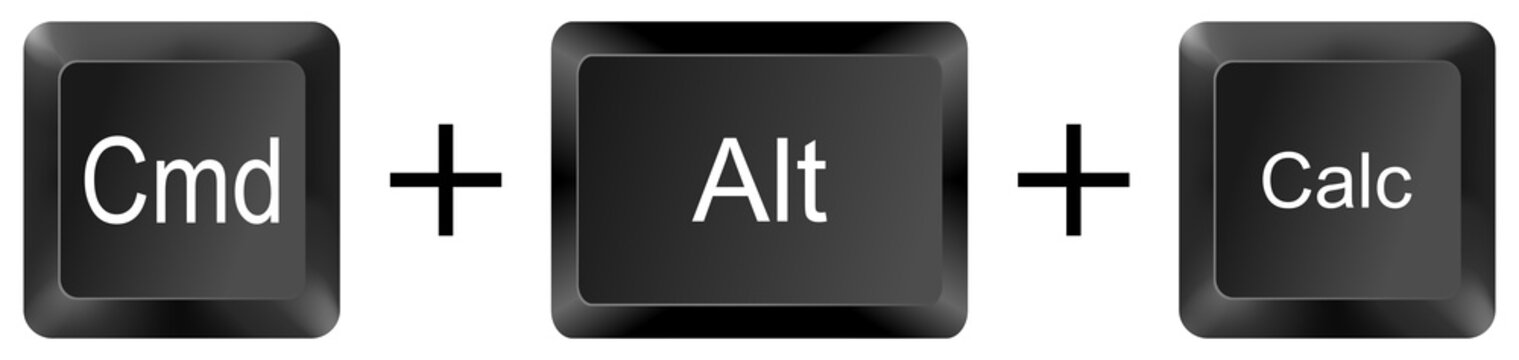 command alt calculator computer keyboard shortcut key button 3d icon symbol sign isolated on white background