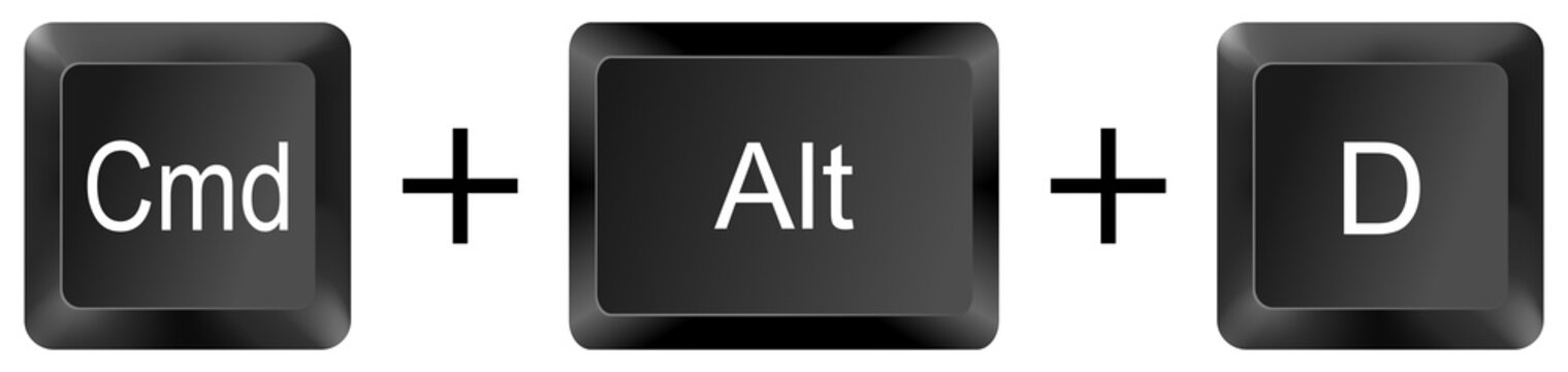command alt D computer keyboard shortcut key button 3d icon symbol sign isolated on white background