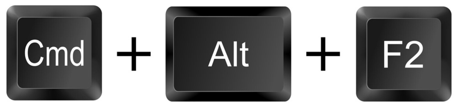 command alt f2 computer keyboard shortcut key button 3d icon symbol sign isolated on white background