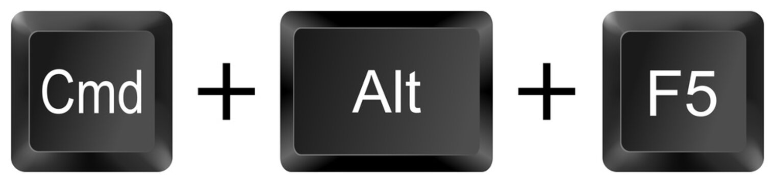 command alt f5 computer keyboard shortcut key button 3d icon symbol sign isolated on white background