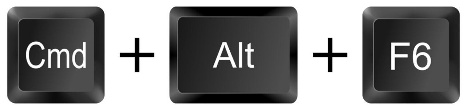 command alt f6 computer keyboard shortcut key button 3d icon symbol sign isolated on white background