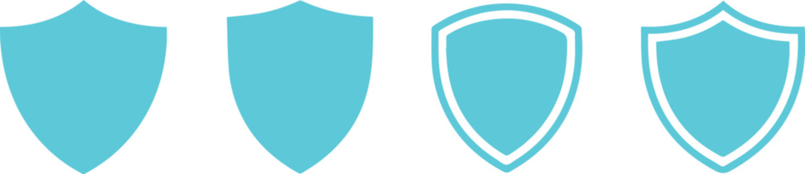 Shield icon set for cybersecurity and network protection