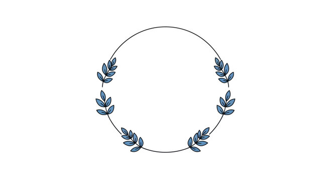 blue laurel wreath frame
