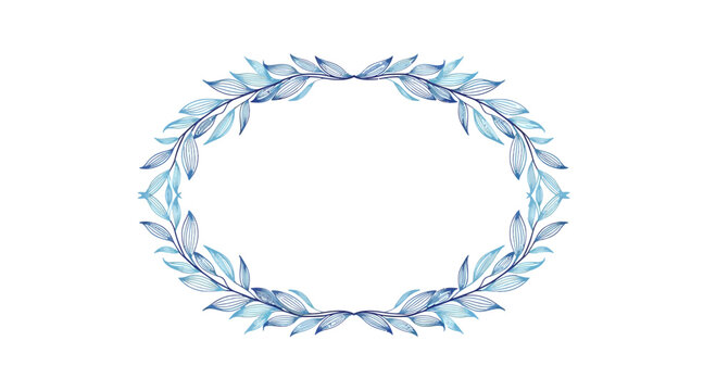 Blue leaf wreath frame