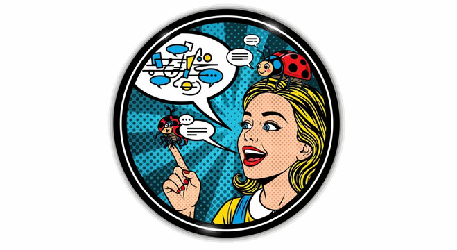 Blonde woman thinking with pop art style