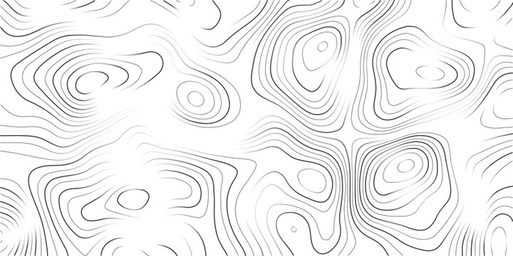 Abstract topographic contour map design with wavy lines and patterns