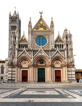 Stunning Gothic style church with intricate stonework and rose window.