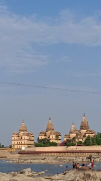 Ancient Chhatris Along the Betwa River in Orchha, India