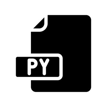 Python script PY code file icon in a minimalist solid style