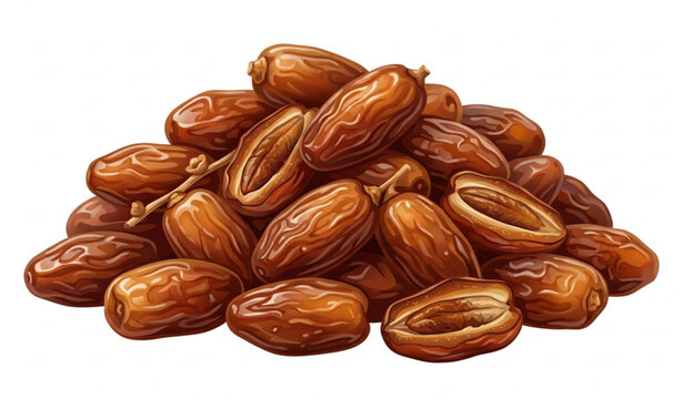Realistic Dry Date Fruits Collection Arabic Food Vector Illustration