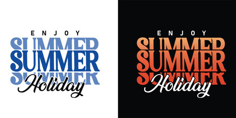 Obraz premium Summer typography text with tropical holiday fun and enjoy outdoor day vacation. 