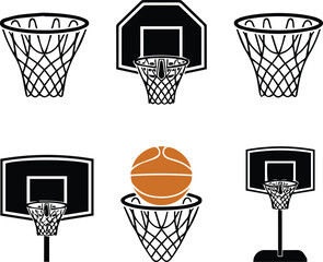 Basketball Scoring Through Net Icon Illustration © Icon Stock