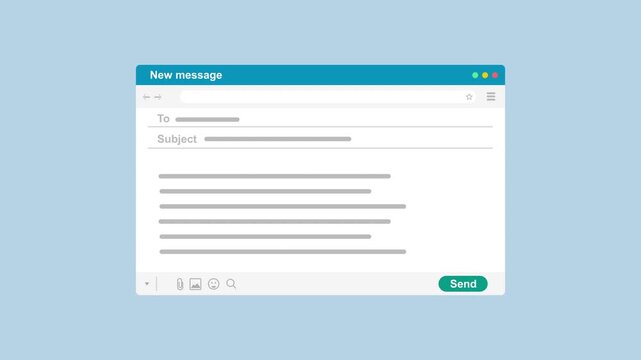 Email Sending Interface with Typing 2d Animation with Alpha Matte