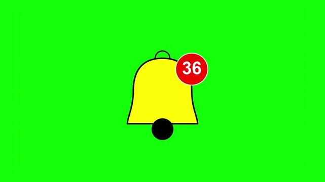 Jiggling notification bell on screen, 2K, 60fps