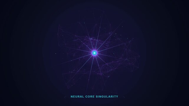 Glowing Neural Network Core Singularity Expanding in Dark Space