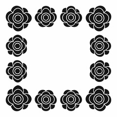 ranunculus border frame silhouette on white background © MOHAMMADRIPON