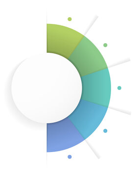 Semicircular infographic template with five options