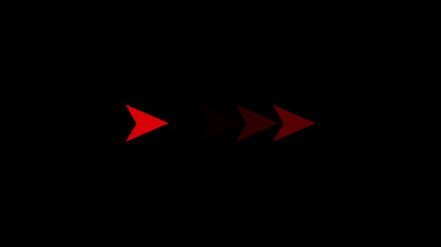 Red Gradient Forward Arrow Motion Animation with Directional Indicator Speed Movement on Minimal Dark Technology Background Seamless Loop Motion Graphics