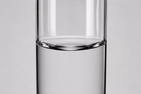 Clear water in a glass cylinder showing a concave surface.
