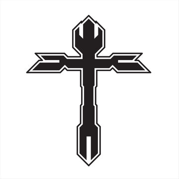 This is a cross with a modern design