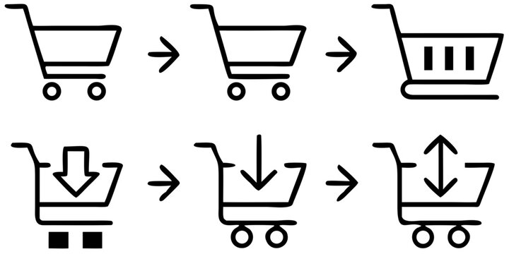 Shopping cart icon silhouette on a transparent background