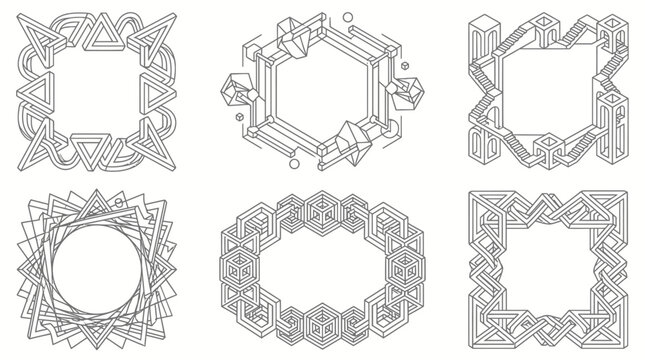 Impossible geometric isometric frames and optical illusion borders