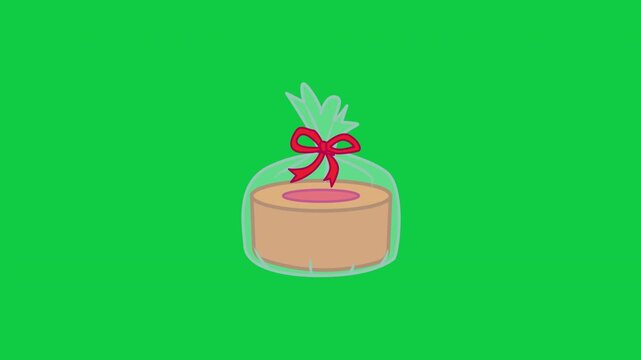 Traditional Chinese Rice Cake Flat 2D Cartoon Vector Animation Loop Green Screen