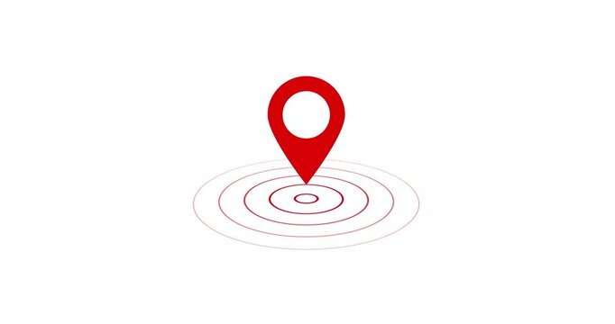 Red color location symbol. Pin symbol Indicates the location of the GPS map. Location icon or map pin simple location icon. Motion graphics of location concept