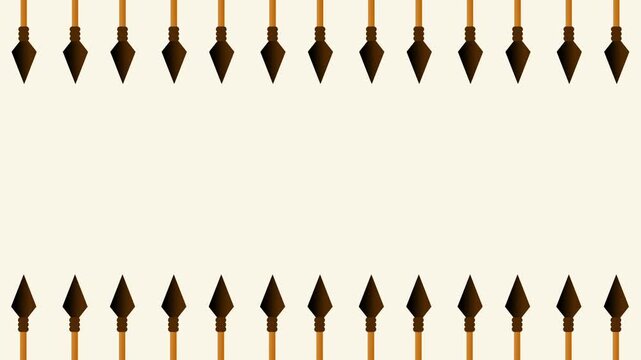 Two rows of short black spears are scattered across a plain beige game background in a repeating pattern