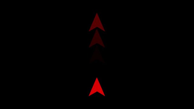 Red Upward Arrow Motion Animation with Vertical Directional Indicator Navigation Symbol Speed Movement on Minimal Dark Technology Background