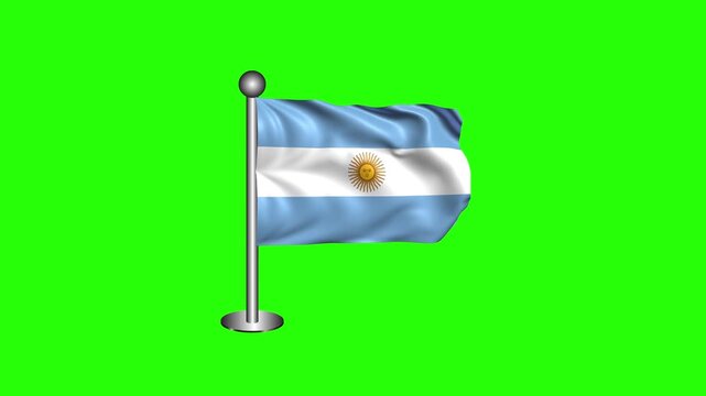 Argentina Flag Waving Animation | National Flag Loop Background 4K