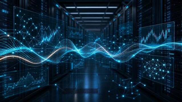 Artificial intelligence algorithmic trading data center concept