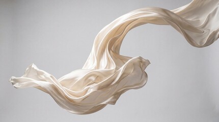Fototapeta premium Flowing Silky Cloth Suspended in Air, Elegant Drape