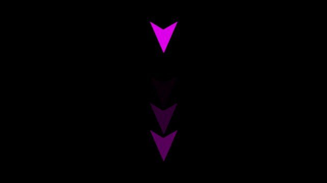Purple Downward Arrow Motion Animation with Vertical Directional Indicator Scroll Guide Speed Movement on Minimal Dark Technology Background