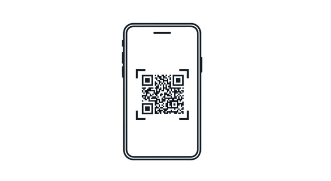 Smartphone QR Code Scan, Digital Technology, Mobile App Interface