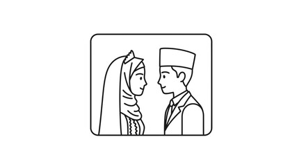 Fototapeta premium Muslim couple in traditional attire