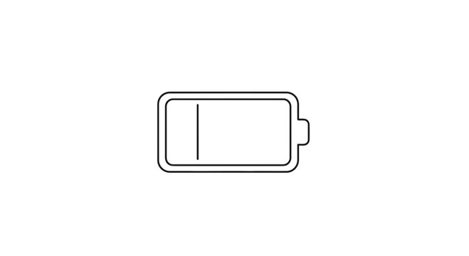 Low Battery Icon Outline - Empty Power Indicator Symbol