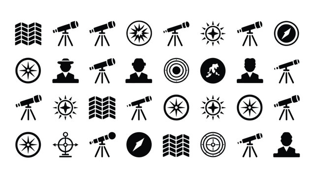 Minimalist icons for navigation astronomy
