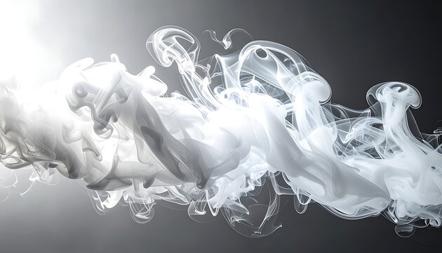 White smoke swirling in light beam.