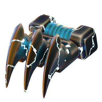 Thunder Claws 3D Render Icon, Fantasy Weapon Illustration