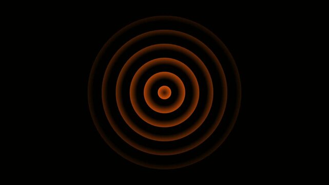 A clean radio waves animation featuring a central transmission point emitting smooth expanding concentric wave rings in all directions. Each wave radiates outward with perfect timing,
