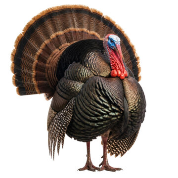 Wild Turkey Isolated Transparent Background Dramatic Photorealistic
