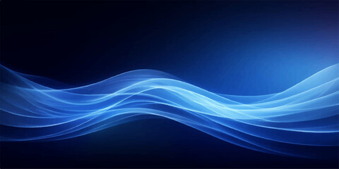 Obraz premium Abstract blue waves flow and weave across a dark background, creating a mesmerizing display of light and energy.