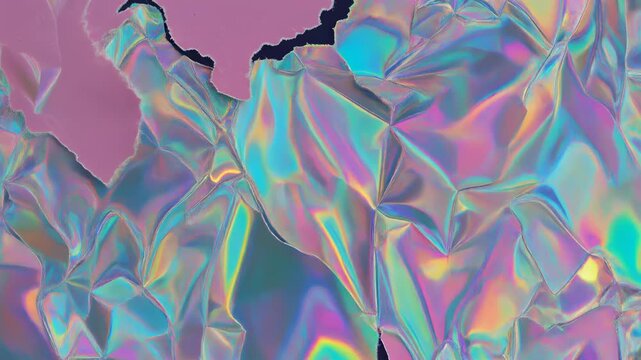 Peeling Holographic Sticker Texture with Prismatic Pattern and Vintage 90s Aesthetic